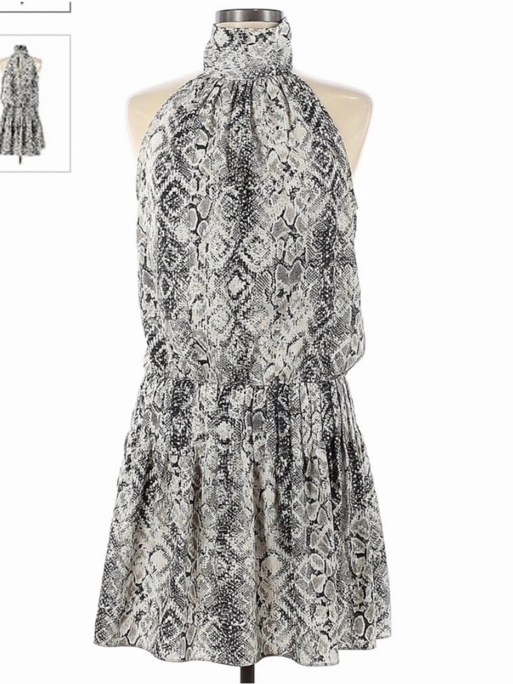 DO+BE Halter High Neck Mini Dress in Snake Print